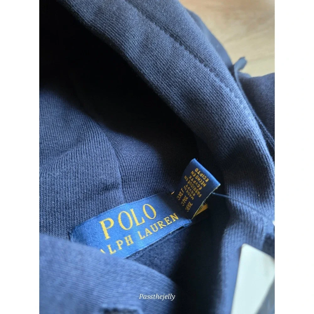 Polo Ralph Lauren Hoodie Mens 3XLT Polo Bear Varsity Letterman Navy Pullover NWT